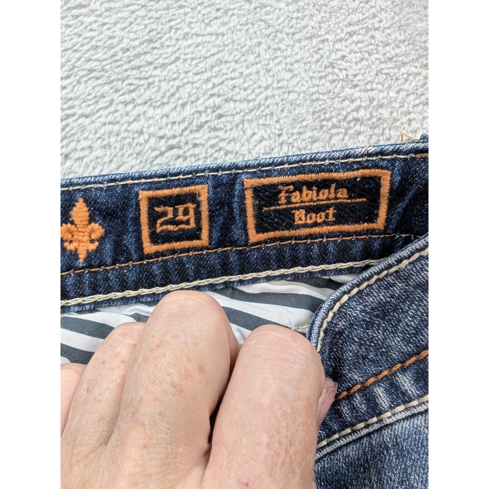 Rock Revival Womens Bootcut Jeans Blue Medium Wash Denim Embroidered Studded - Picture 10 of 16